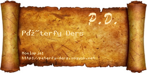 Péterfy Ders névjegykártya